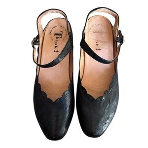 Think! Black Leather Mary Jane Aida Sling back Size 41/10 Walking shoes Italy